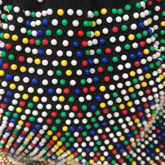 Multicolor Beaded Drawstring Pouch Bag EUC - Picture 2 of 8